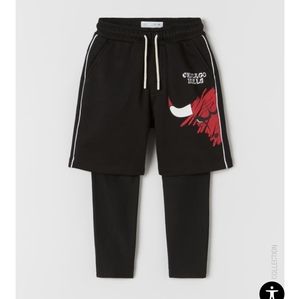 ZARA CHICAGO BULLS NBA TM SHORTS WITH LEGGINGS